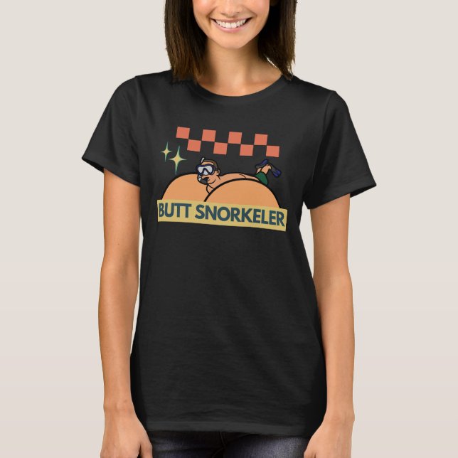 Retro Comfort Hintern Schnorkeler, Funny Adult, Er T-Shirt (Vorderseite)