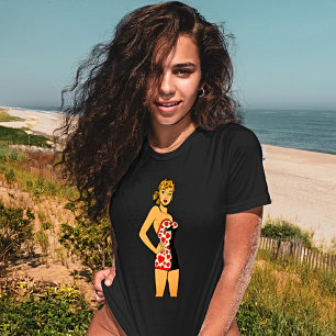 Retro Comic Badeanzug Girl T-Shirt - Vintager Char