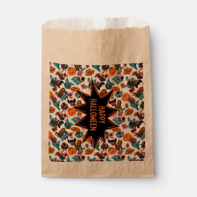 Retro Comic Book Halloween Geschenktütchen (Vorderseite)