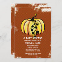Retro Comic Book Style Pumpkin Fall Baby Dusche