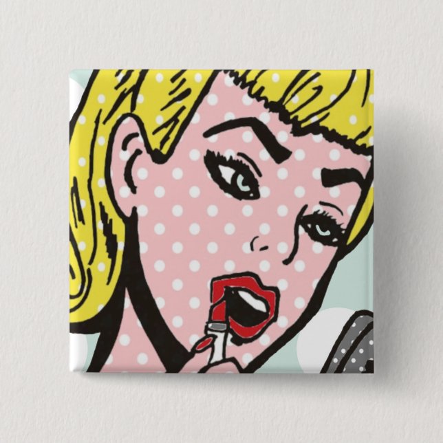Retro Comic-Buch-Süsse-Knopf Button (Vorderseite)