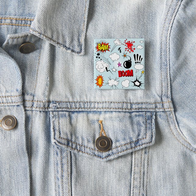 Retro Comic Explosion Pop Art Button (Von Creator hochgeladen)