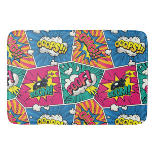 Retro Comic Farbenfrohe Pop Art Muster Badematte
