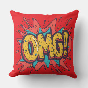 Retro-Comic-„OMG!“-Pop-Art-Dekokissen Kissen