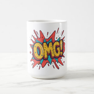 Retro-Comic-„OMG!“-Pop-Art-Kaffeetasse Kaffeetasse