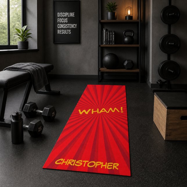 Retro-Comic-Pop-Art-Name nach Maß Yogamatte (Von Creator hochgeladen)
