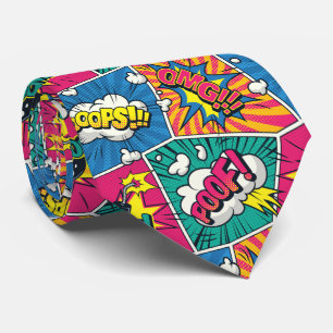 Retro-Comic Pop-Art-Schlips – Kräftig und verspiel Krawatte