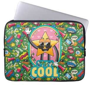 Retro-Comic-Pop-Star-Laptop-Hülle Laptopschutzhülle