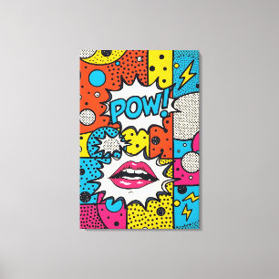 Retro Comic POW! - Abstrakter Pop Art Leinwanddruck