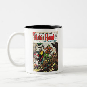 Retro-Comic Robin Hood Zweifarbige Tasse