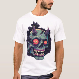 Retro-Comic-Stil-Monster-Schädel T-Shirt