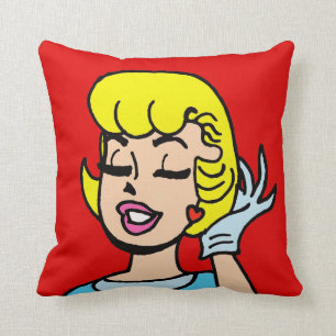 Retro Comic Strip Beauty Throw Kissen