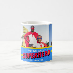 Retro-Comic-Superheld 3-Foto Vatertag Kaffeetasse