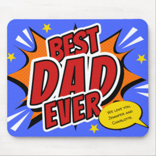 Retro-Comic-Superhelden-Bester-Vater-aller-Zeiten- Mousepad