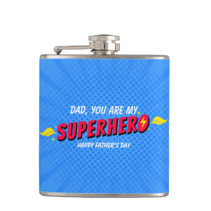 Retro-Comic-Superhelden-Vatertag Flachmann