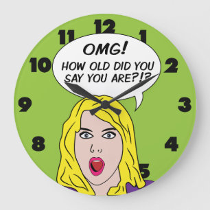 RETRO COMIC-Wanduhr Große Wanduhr