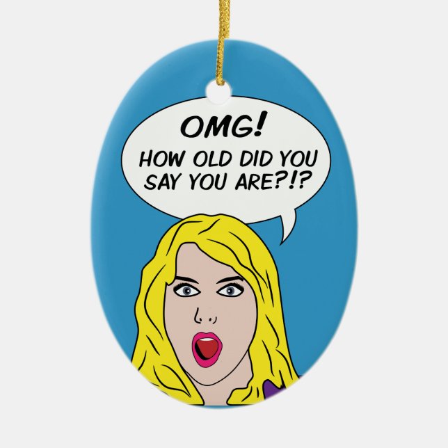 RETRO-COMICEN KERAMIK ORNAMENT (Vorne)