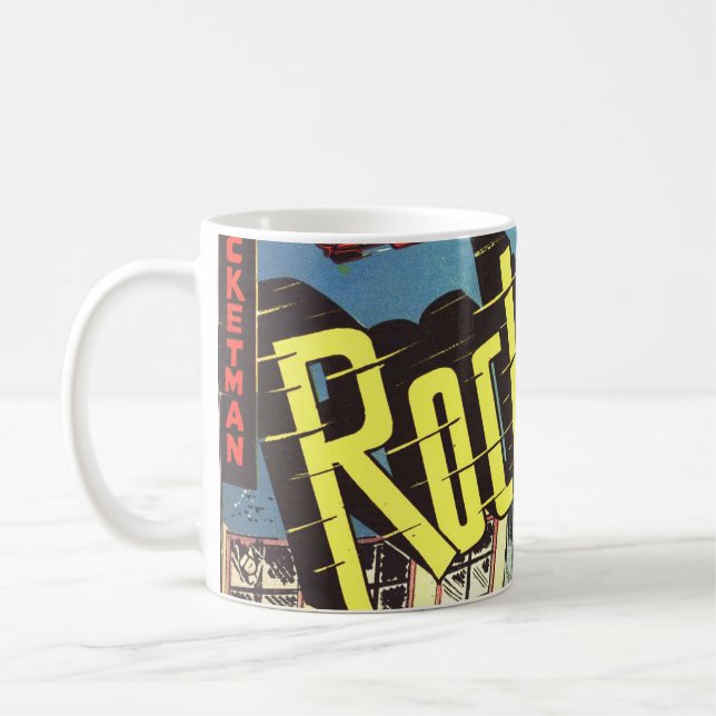 Retro Comicen - Rocketman Tasse (Links)