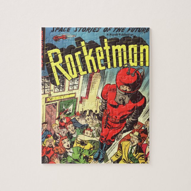 Retro-Comics - Rocketman Puzzle (Vertikal)