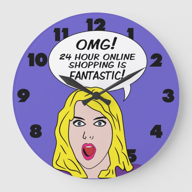 RETRO COMICS Wall Clock Große Wanduhr (Vorderseite)