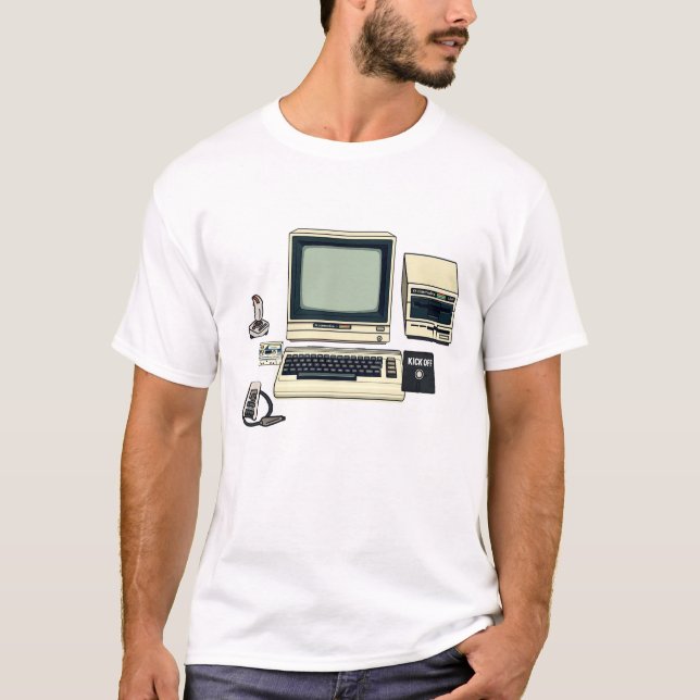 Retro Commodore 64 Computer (Legende) T-Shirt (Vorderseite)