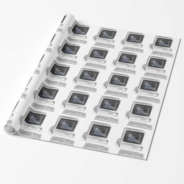 Retro-Computer Geschenkpapier (Ungerollt)