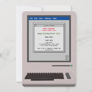 Retro-Computer-lustige-Geburtstagseinladung Einladung