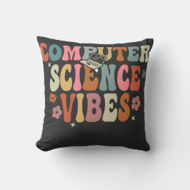 Retro Computer Science Vibes Teacher-GThrow Pillow Kissen