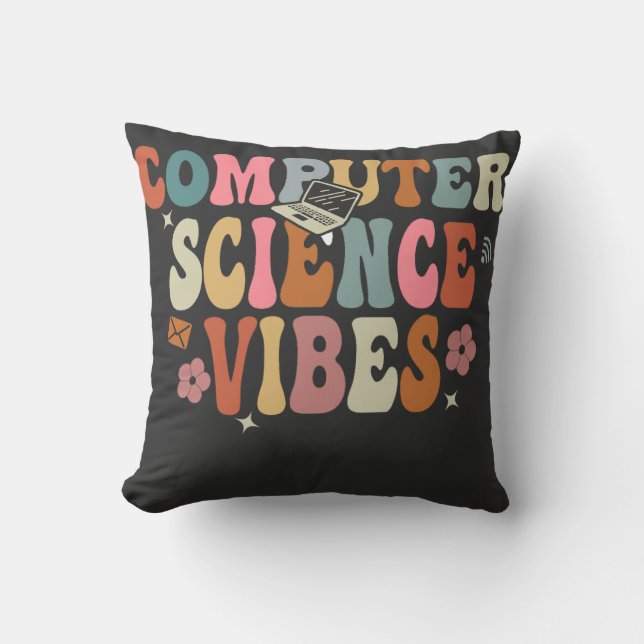 Retro Computer Science Vibes Teacher-GThrow Pillow Kissen (Vorderseite)