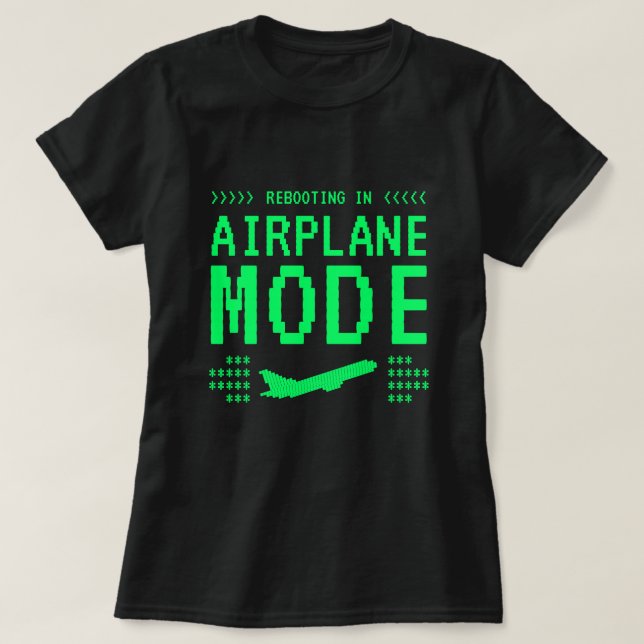Retro Computer Style Airplane Mode T-Shirt (Design vorne)