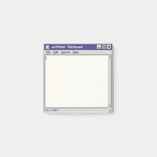 Retro-Computer-Texteditor-Fenster Post-it Klebezettel (Vorderseite)