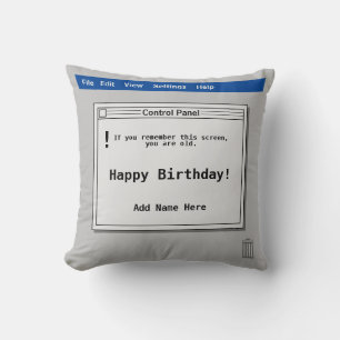Retro-Computermonitor-Geburtstag Kissen
