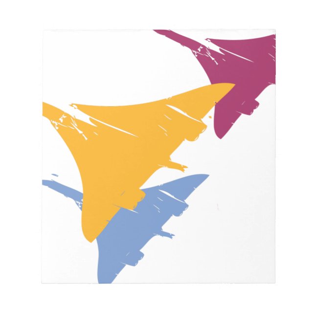 Retro Concorde Jet Airplane Flight Design Notizblock (Vorderseite)