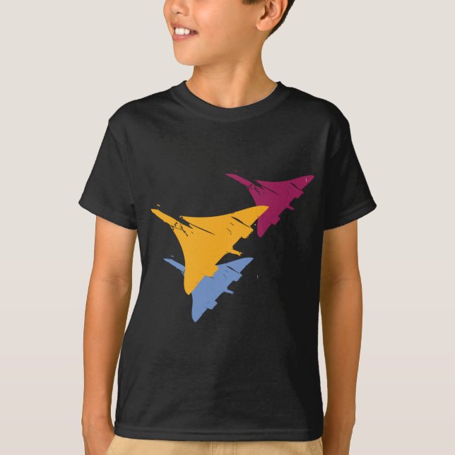 Retro Concorde-Jet-Flugzeug-Luftfahrt-Flug-Entwurf T-Shirt (Vorderseite)