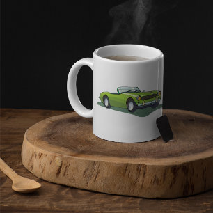 Retro Convertible Green Car Coffee Tasse