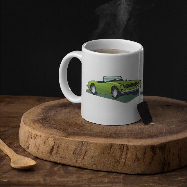 Retro Convertible Green Car Coffee Tasse (Von Creator hochgeladen)