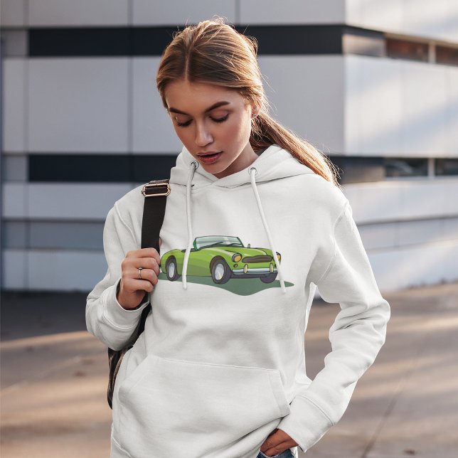 Retro Convertible Green Car Hoodie (Von Creator hochgeladen)