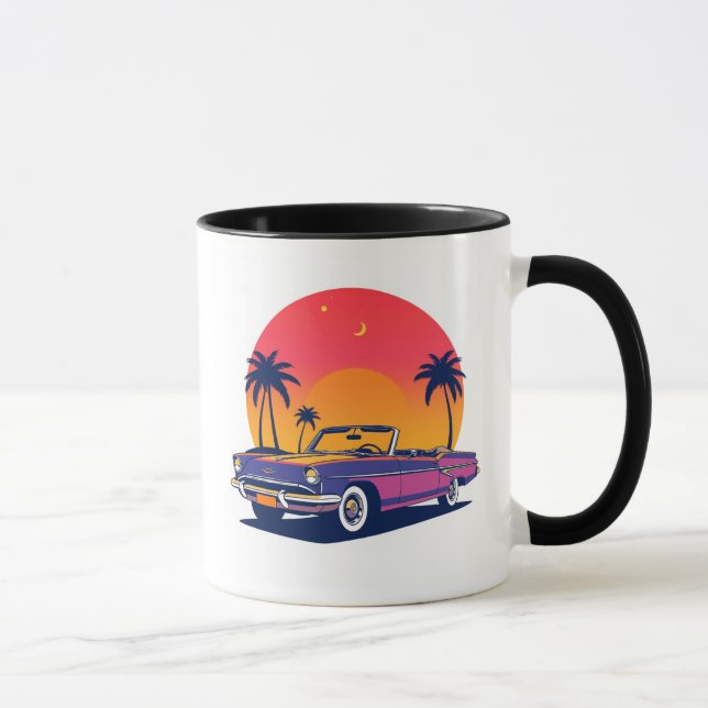 Retro Convertible Sunset Drive Tasse (Rechts)