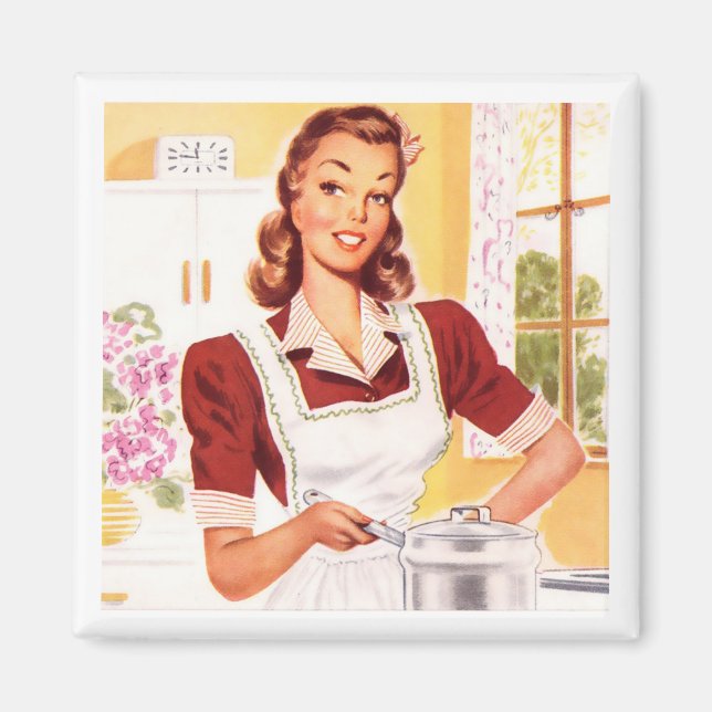Retro Cook der 50er Jahre Magnet (Vorne)