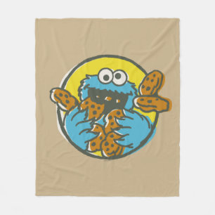 Retro Cookie Monster Fleecedecke