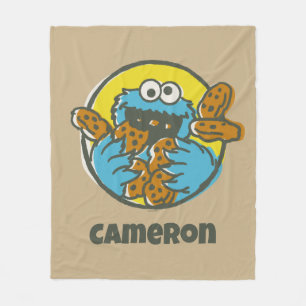 Retro Cookie Monster Fleecedecke
