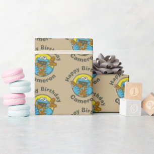 Retro Cookie Monster Geschenkpapier