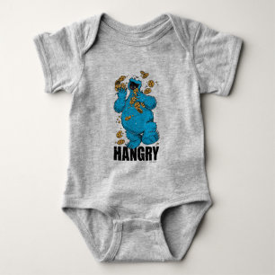 Retro Cookie Monster   Hangry Baby Strampler