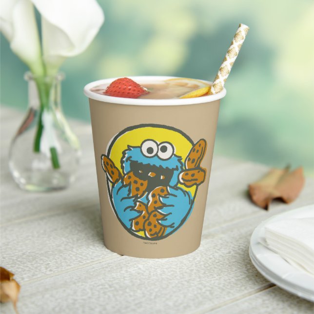 Retro Cookie Monster Pappbecher (In Situ)
