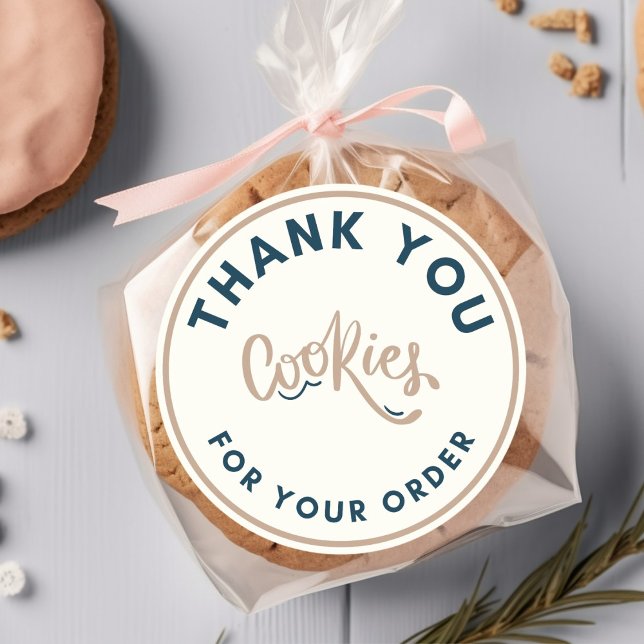 Retro Cookies thank you for your order Runder Aufkleber (Von Creator hochgeladen)