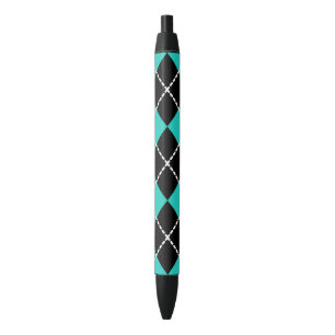 Retro Cool Argyle Türkis Schreibstift Geschenk Kugelschreiber