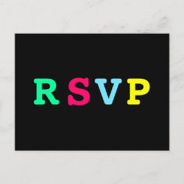 Retro Cool Black Colorate UAWG Einladungspostkarte