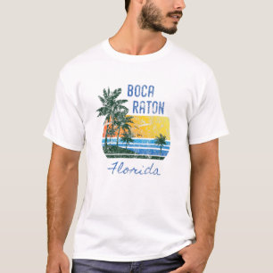 Retro Cool Boca Raton FL Distressed Palm Tree Suns T-Shirt