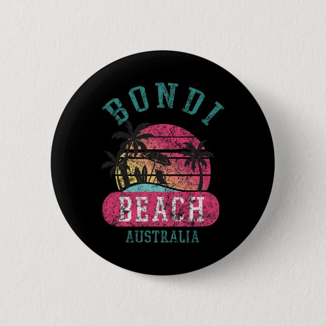 Retro Cool Bondi Beach Australien Strände Not Button (Vorderseite)