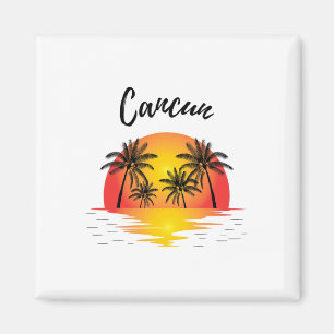 Retro Cool Cancun Original Mexico Strände Sunset N Magnet